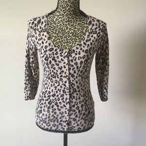 Cheetah print button down cardigan